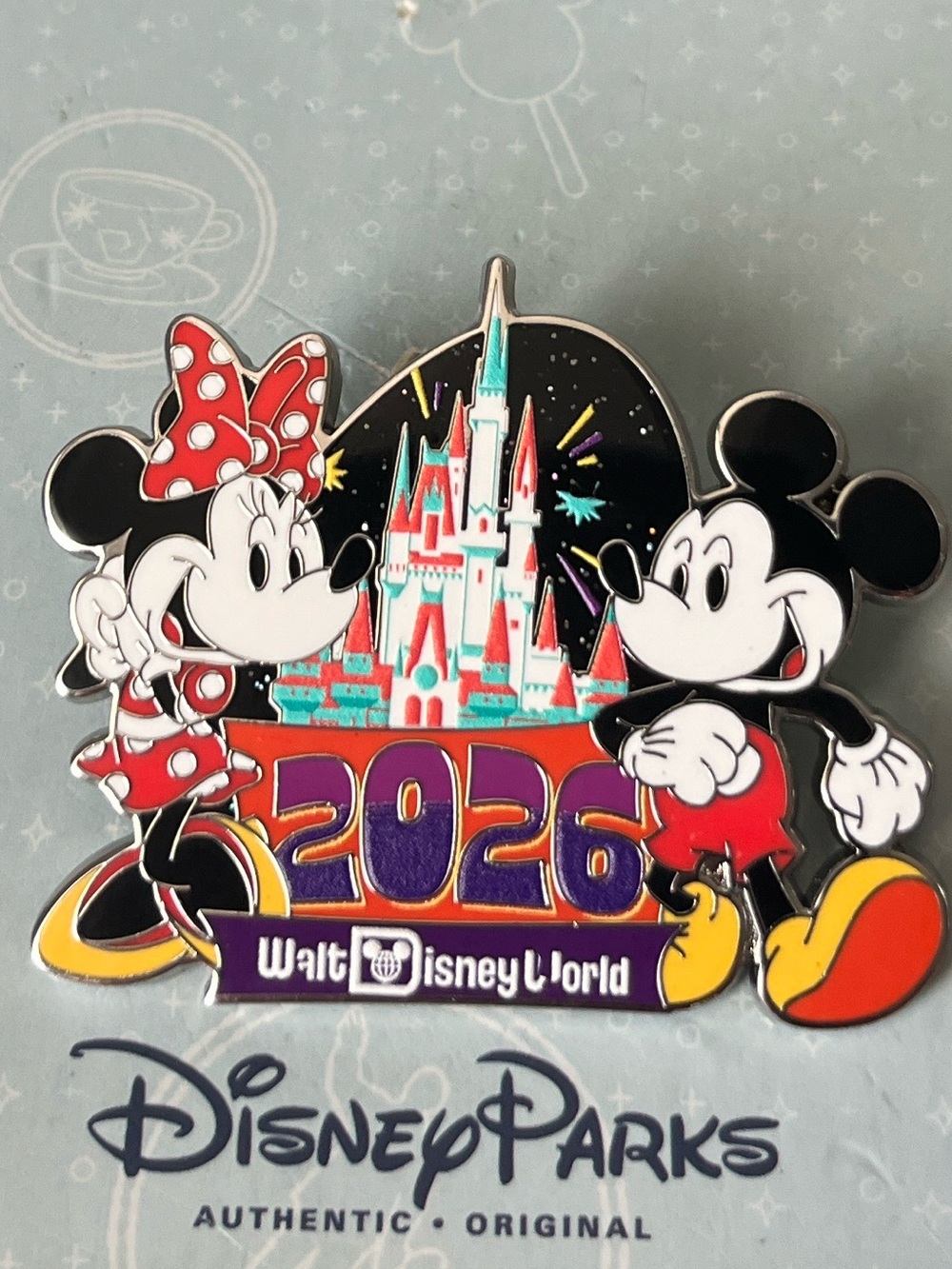 Disney Parks 2026 Magic Kingdom Cinderella Castle Mickey and Minnie Mouse Pin